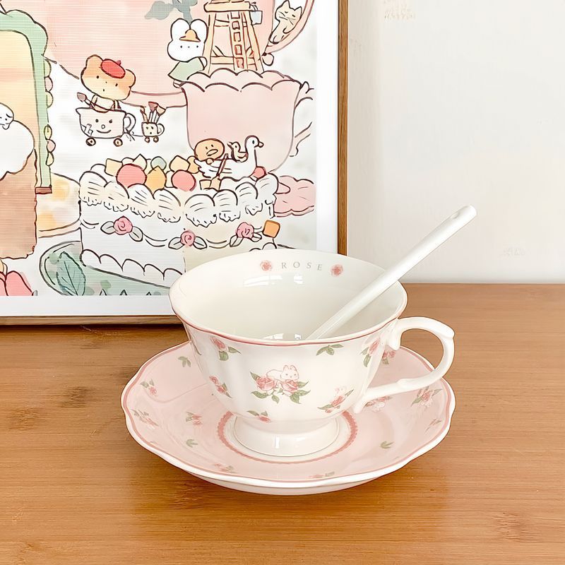 ROSE THE RABBIT tea cup and saucer set is what tea party dreams are made of.