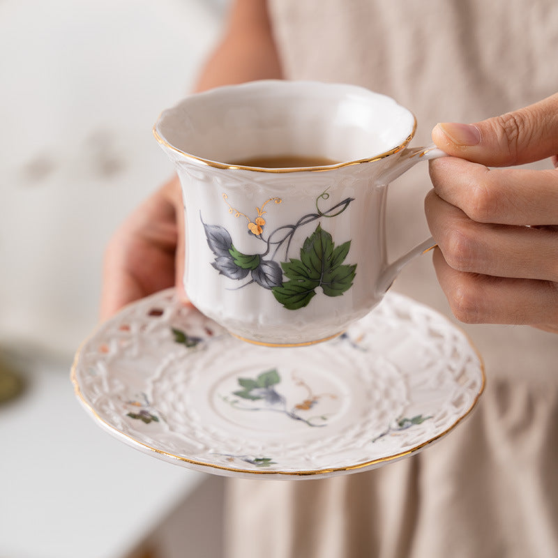 VINTAGE FRENCH LACE cup + saucer / teapot.