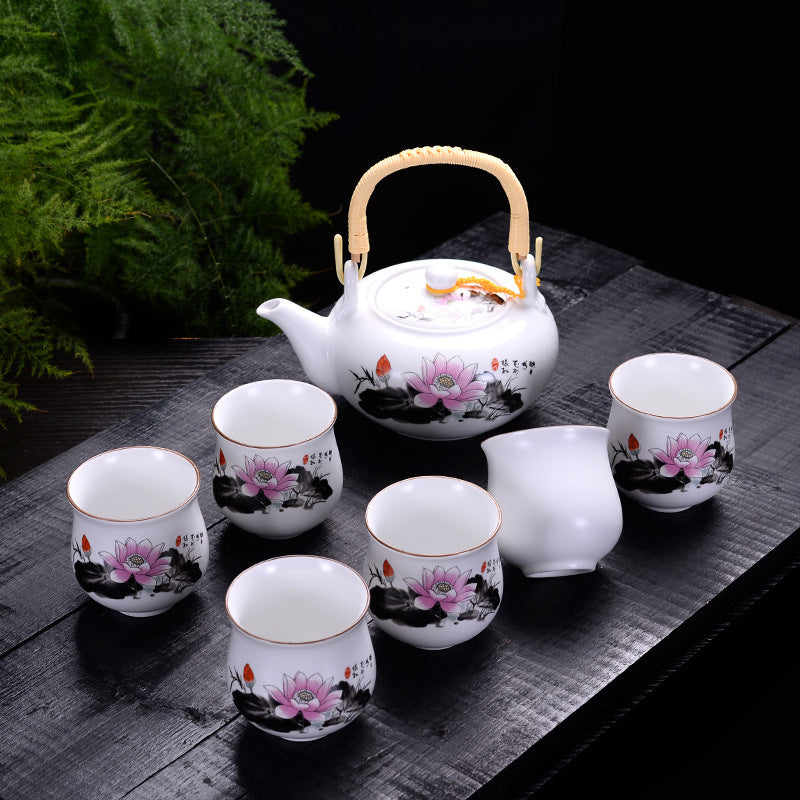 SHARI-TEA 6 ceramic cups + pot set.