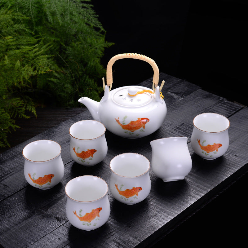 SHARI-TEA 6 ceramic cups + pot set.