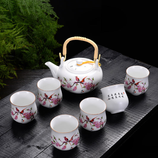 SHARI-TEA 6 ceramic cups + pot set.