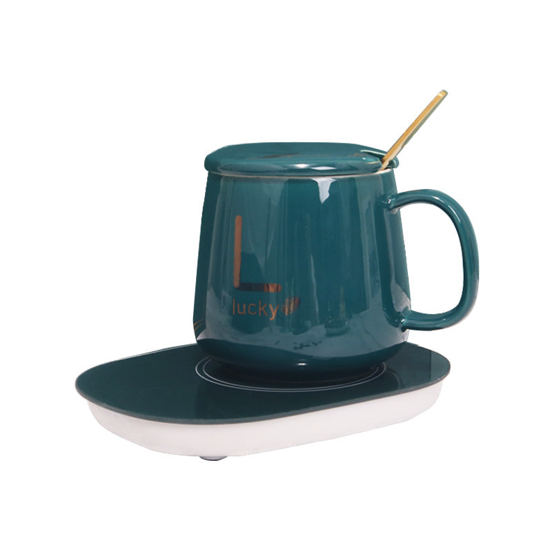 STAY HOT & GET LUCKY mug with lid and spoon for you slow drinkers.