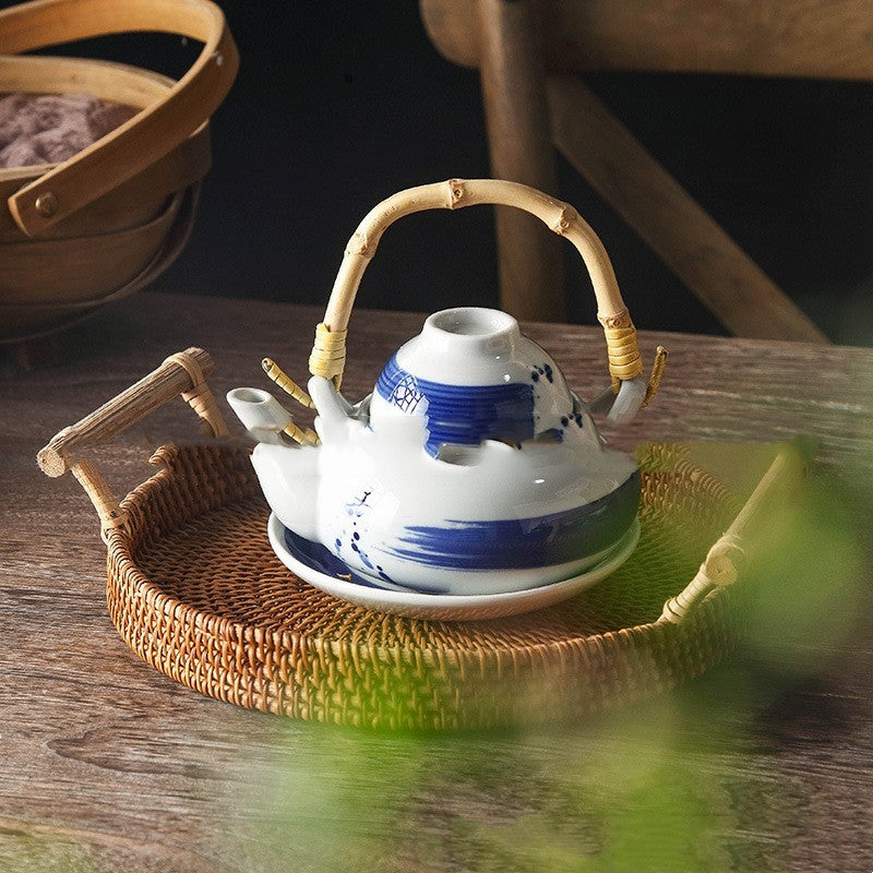 FULL ON TEA TIME ceramic pot + cup + saucer set.