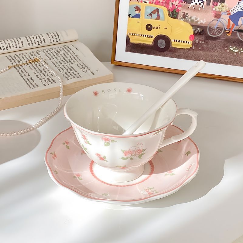 ROSE THE RABBIT tea cup and saucer set is what tea party dreams are made of.