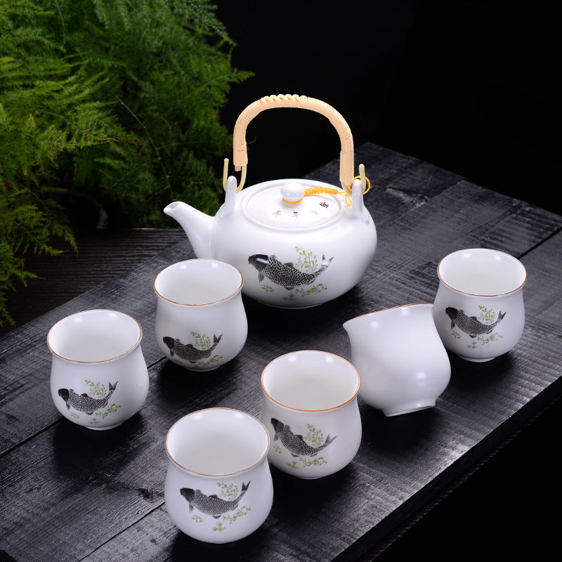 SHARI-TEA 6 ceramic cups + pot set.