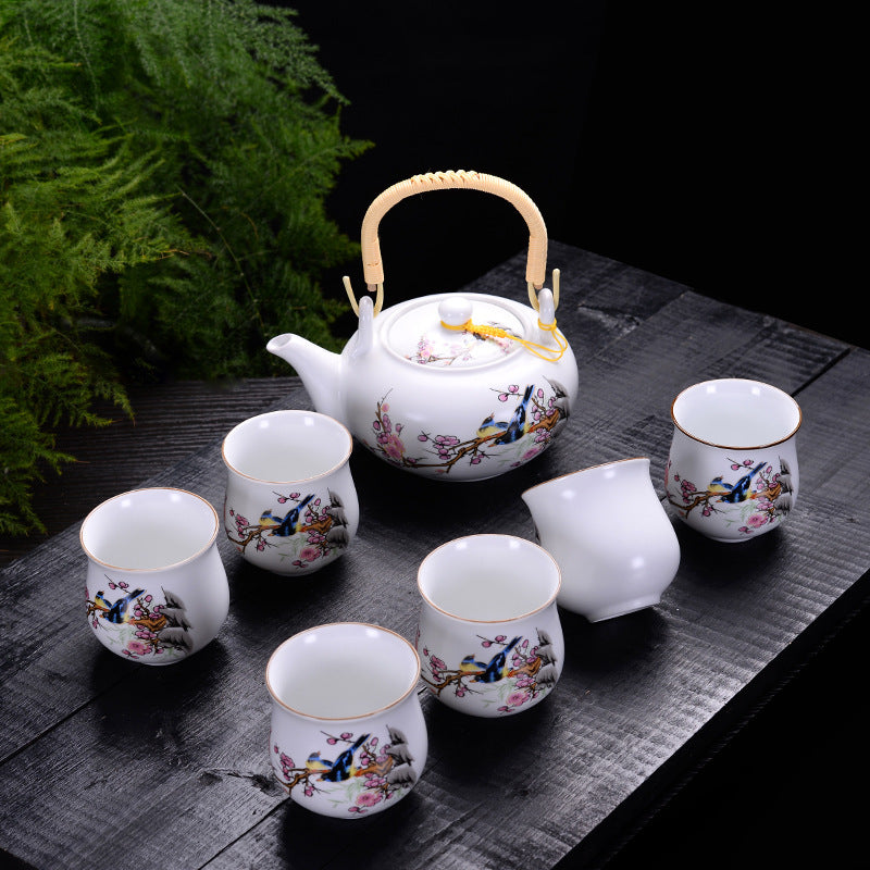 SHARI-TEA 6 ceramic cups + pot set.