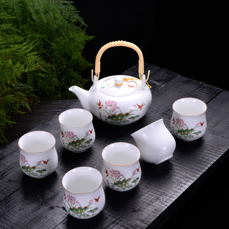 SHARI-TEA 6 ceramic cups + pot set.